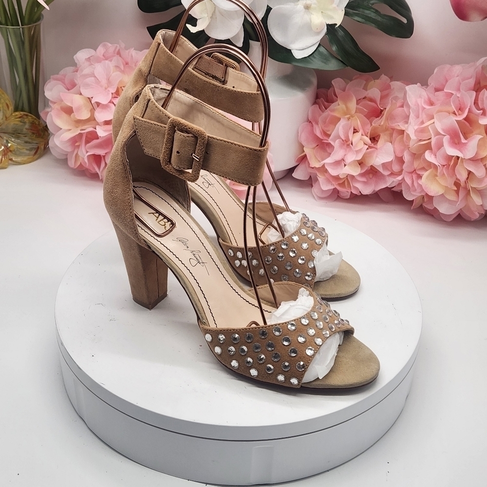 ABS Open-toed Rhinestone Pumps Size 8 - Picture 9 of 14